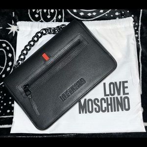 MOSCHINO black Real leather bag.